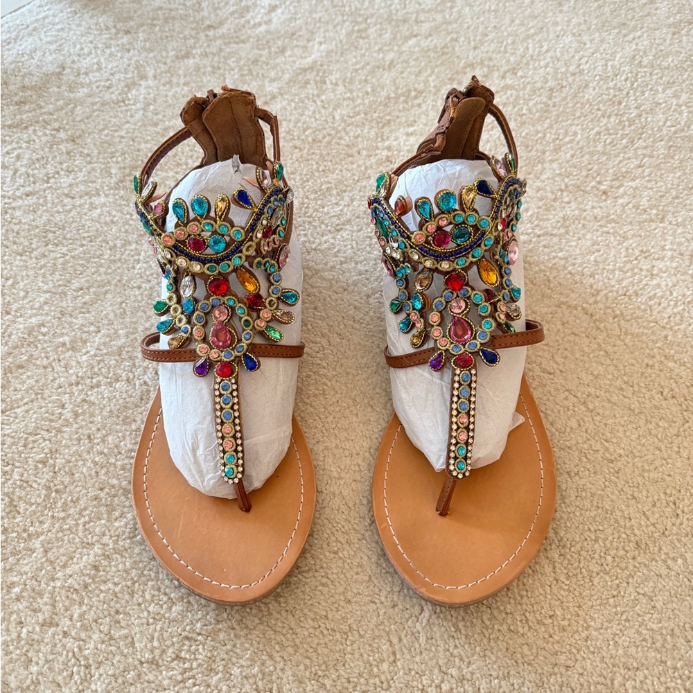 Yellow Box Jeweled Sandals